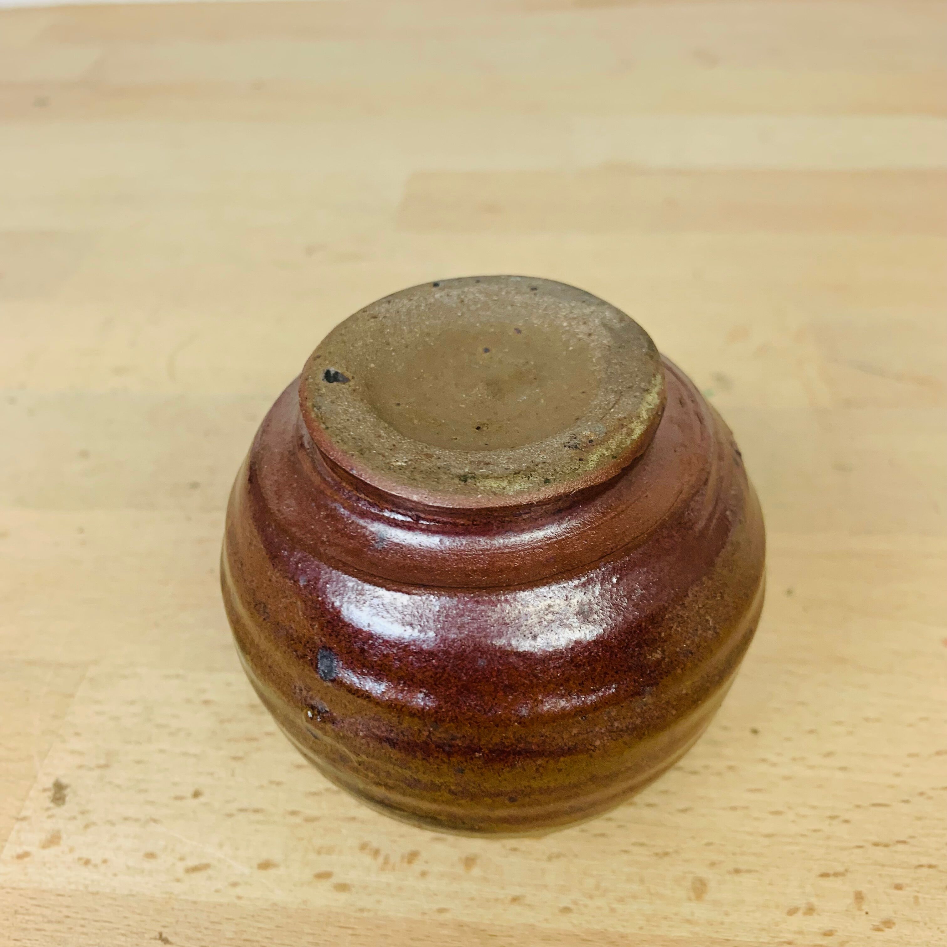 Miniature vintage sandstone ball vase