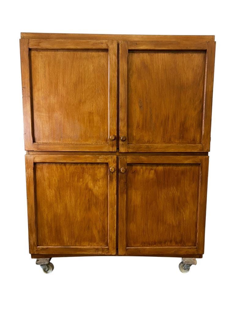 Vintage wooden baker's cupboard / large industrial cupboard