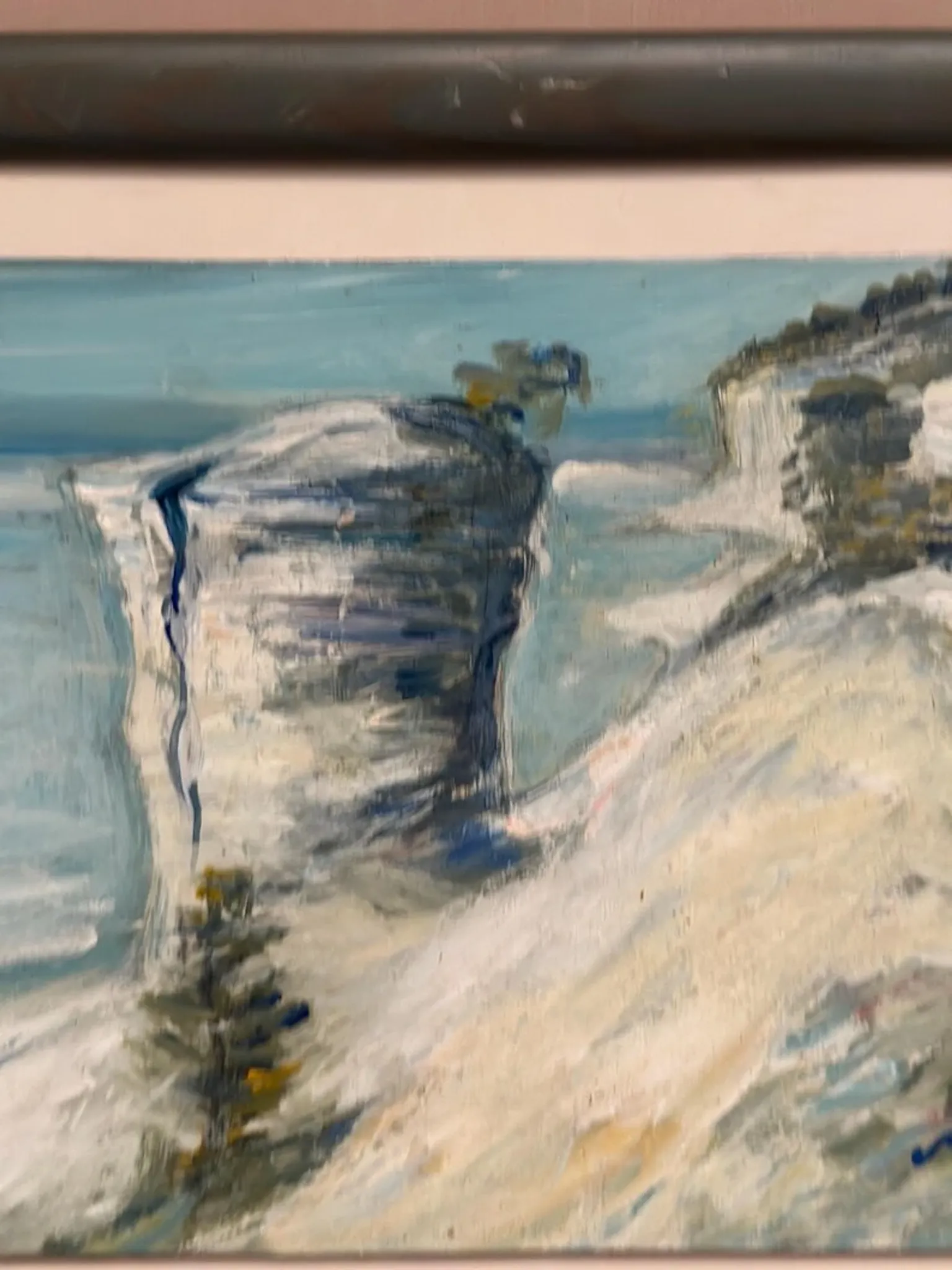 Original Swedish Oil on Panel – “Beach” by Soren Viberg – Vintage & Framed – 32 × 23 cm (12.5" × 9")