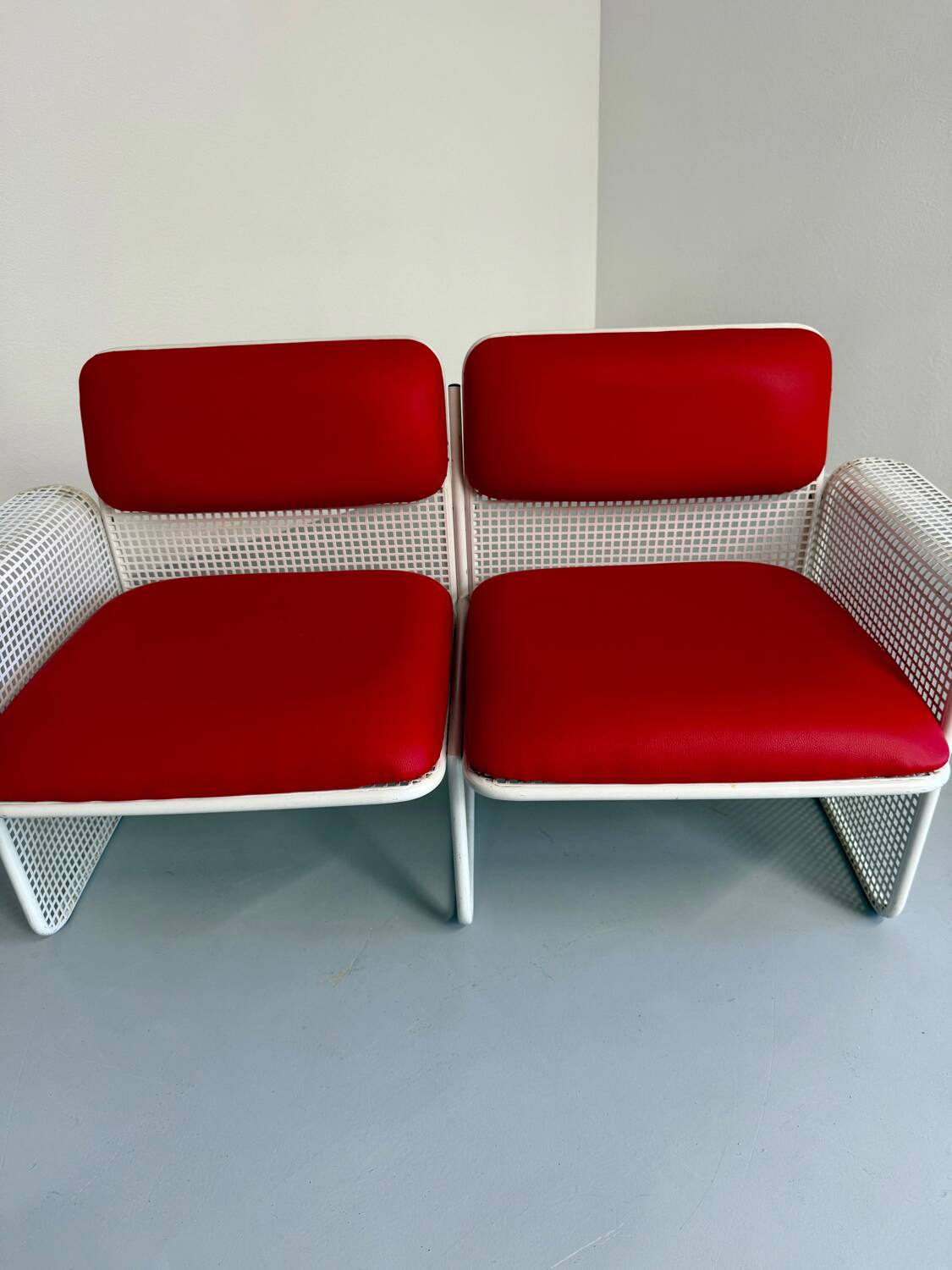 Old 2 seater sofa Italian design from the 70s Talin Vicenza metal per