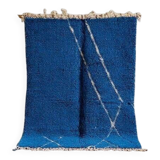 Handmade pure wool rug in blue