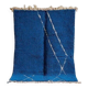 Handmade pure wool rug in blue