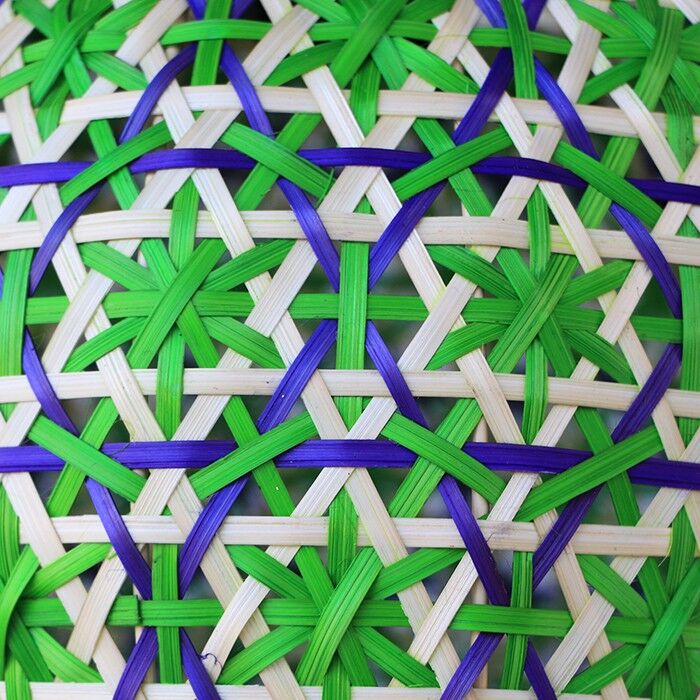 Green rattan globe chandelier