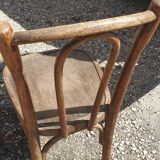 Pair of curved wood bistro chairs