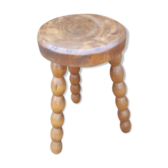 Tripod stool in elm turned feet