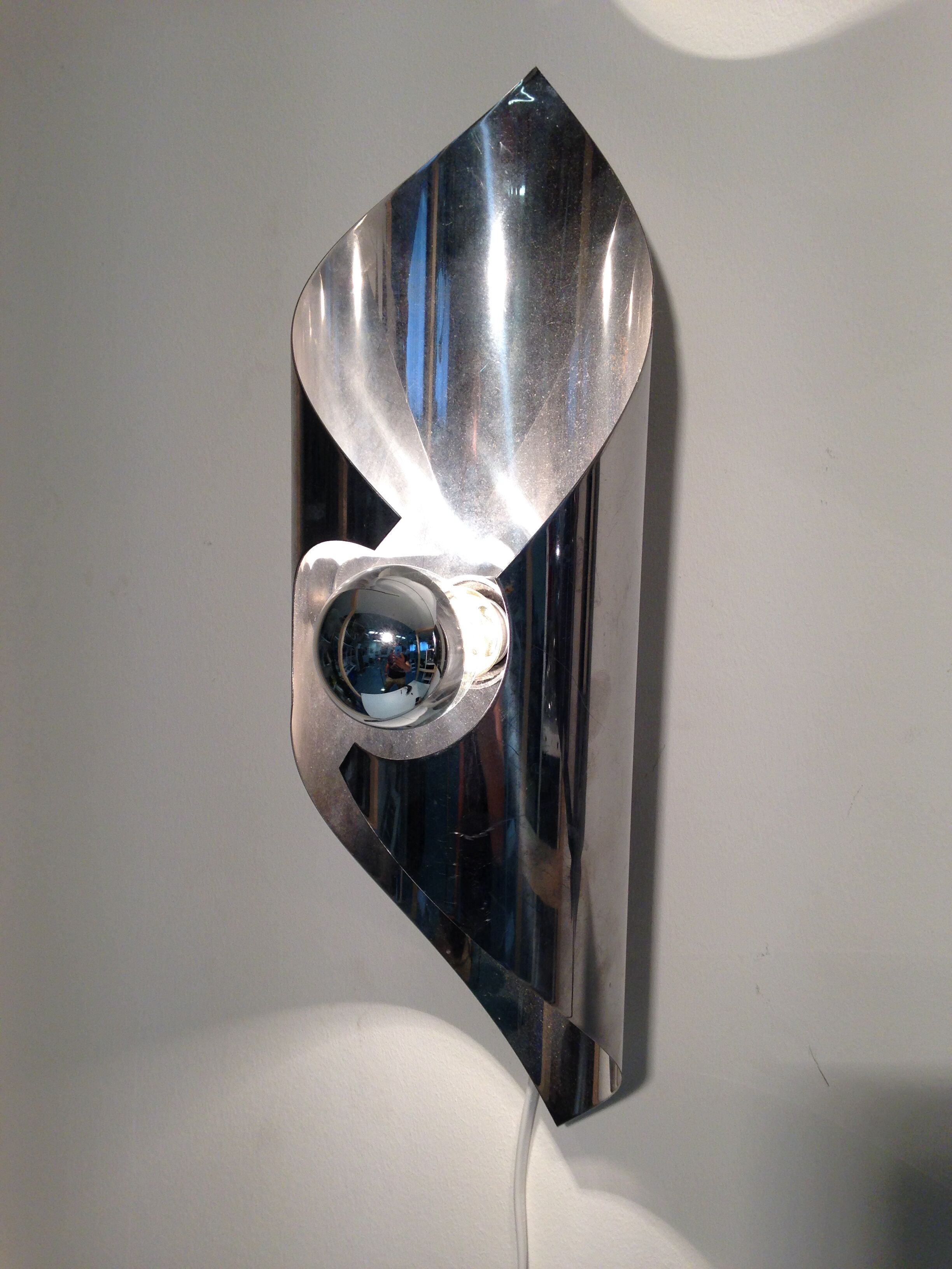 Italian aluminum wall sconces 1970