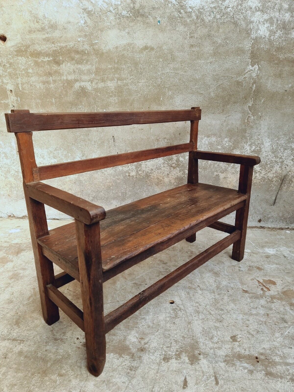 Antique oak bench hall bench 105 cm