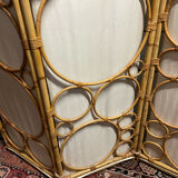Rattan and bamboo screen vintage design 60/70