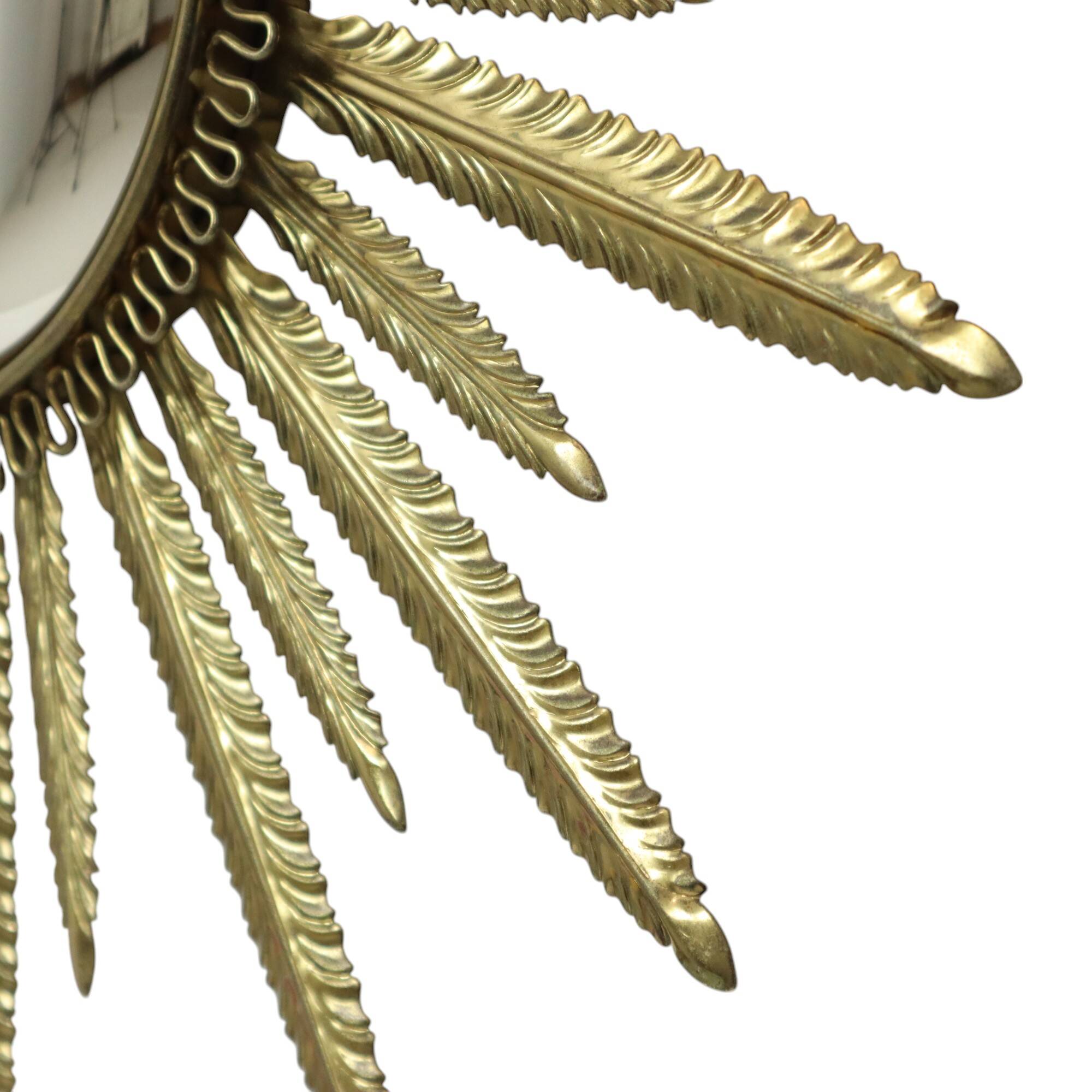 Mid Century Copper Plated Metal Sun Mirror Deknudt Convex 55cm