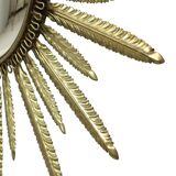 Mid Century Copper Plated Metal Sun Mirror Deknudt Convex 55cm