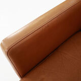 Leather two-seater sofa, 70s Scandinavian design
