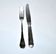 Ercuis set of 2 Trianon metal-plated dessert cutlery with crossed ribbon for cheese starter.