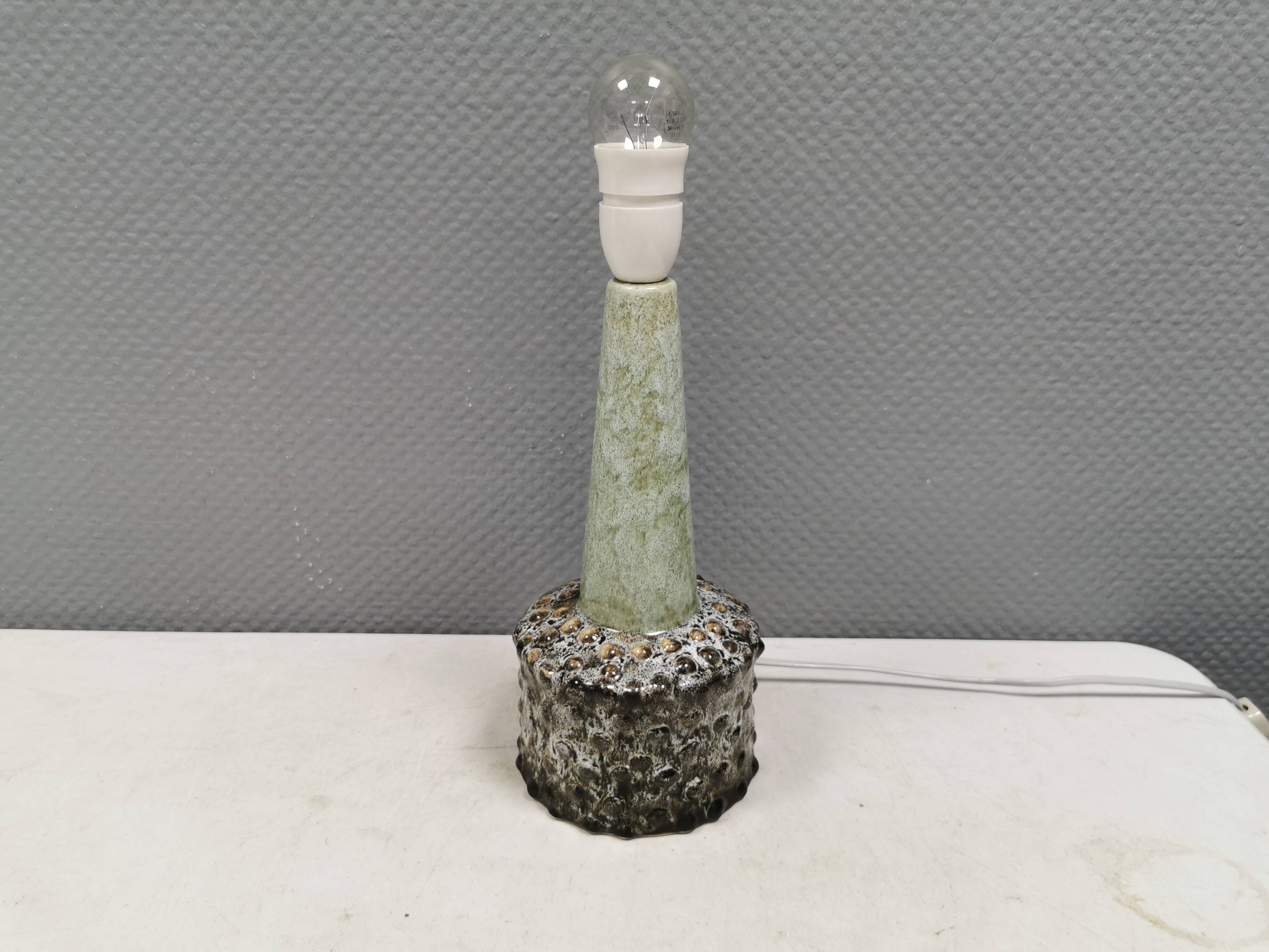 Danish table lamp in ceramic with a beautiful mint green glaze.