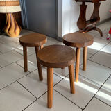 Lot of vintage wooden tripod stools