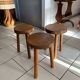 Lot Tabourets Tripode bois vintage