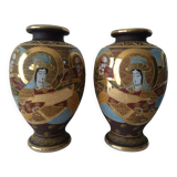 Pair of vintage satsuma vases