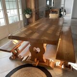 Table set benches and chairs