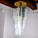 Albano Poli waterfall hanging lamp, 1970, Murano Italy