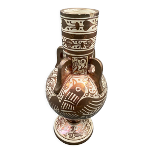 Vase irisé en terre