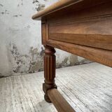 Solid walnut farmhouse castle table 1900 XXL