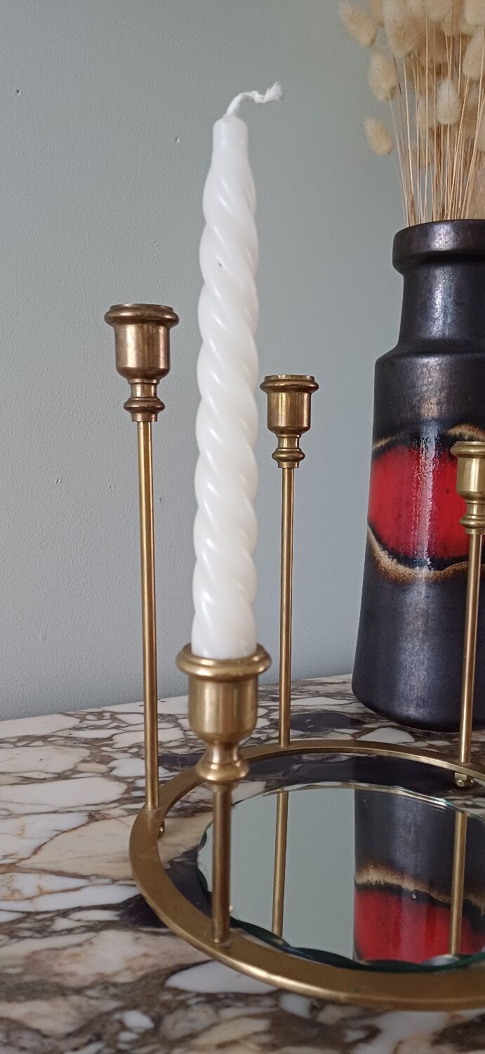 Brass ring candlestick