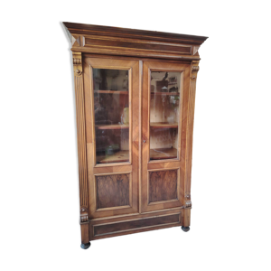 Vitrine bibliothèque - noyer
