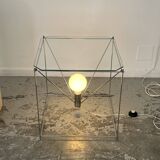 Side table in chromed metal and glass 70s