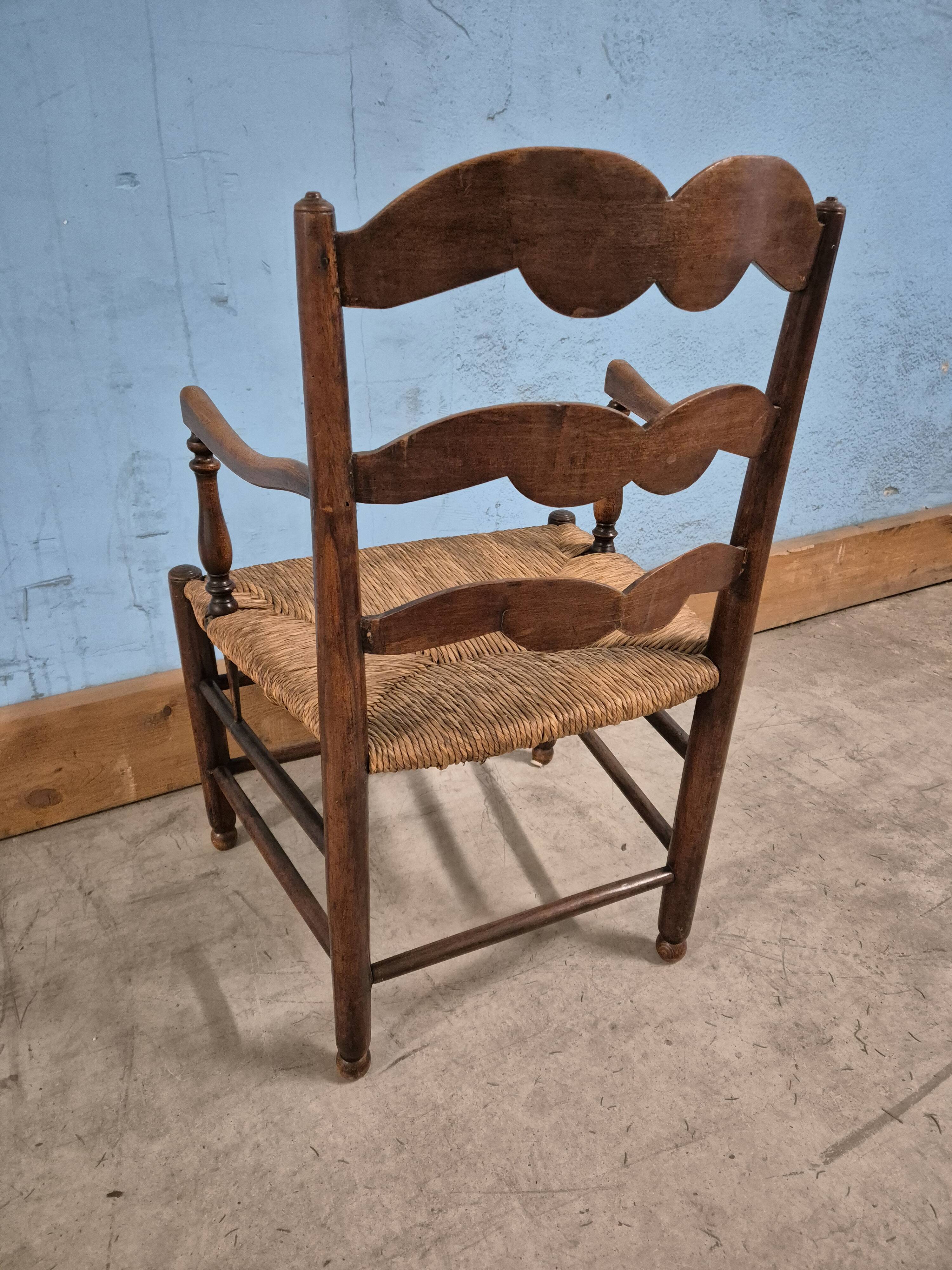 Armchair with straw seat