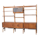 Mid-Century Modular Free Standing  Teak Wall Unit by Kjell Riise for Brodrene Jatogs, Norway, 1960s