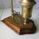 Brass and wood hot water bottle lamp 1970