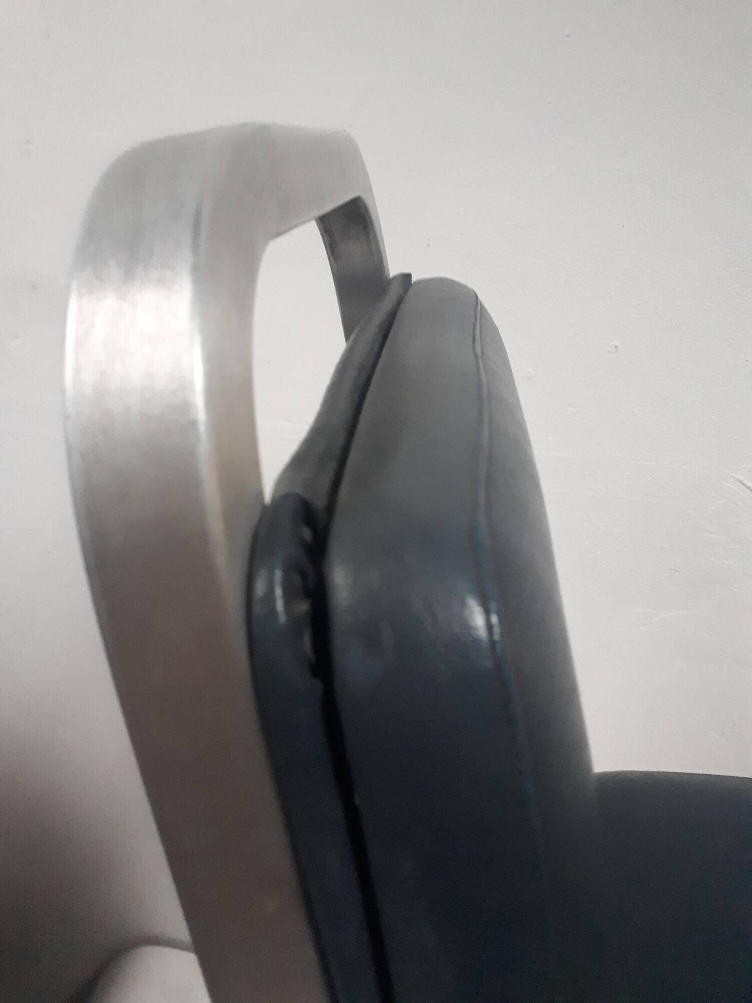Pair chair desk conference aluminum skai grey vintage blue 1960