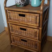Rattan and wicker chest of drawers