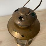 Vintage glass and metal lantern