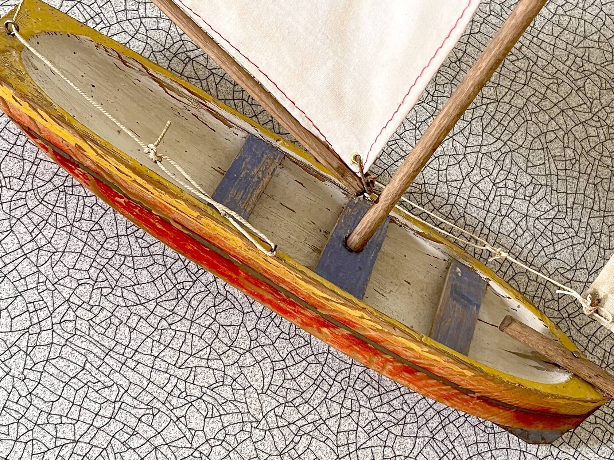 Basin sailing boat from the German brand Greiner, vintage toy.