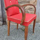 Fauteuil bridge vintage rouge années 40