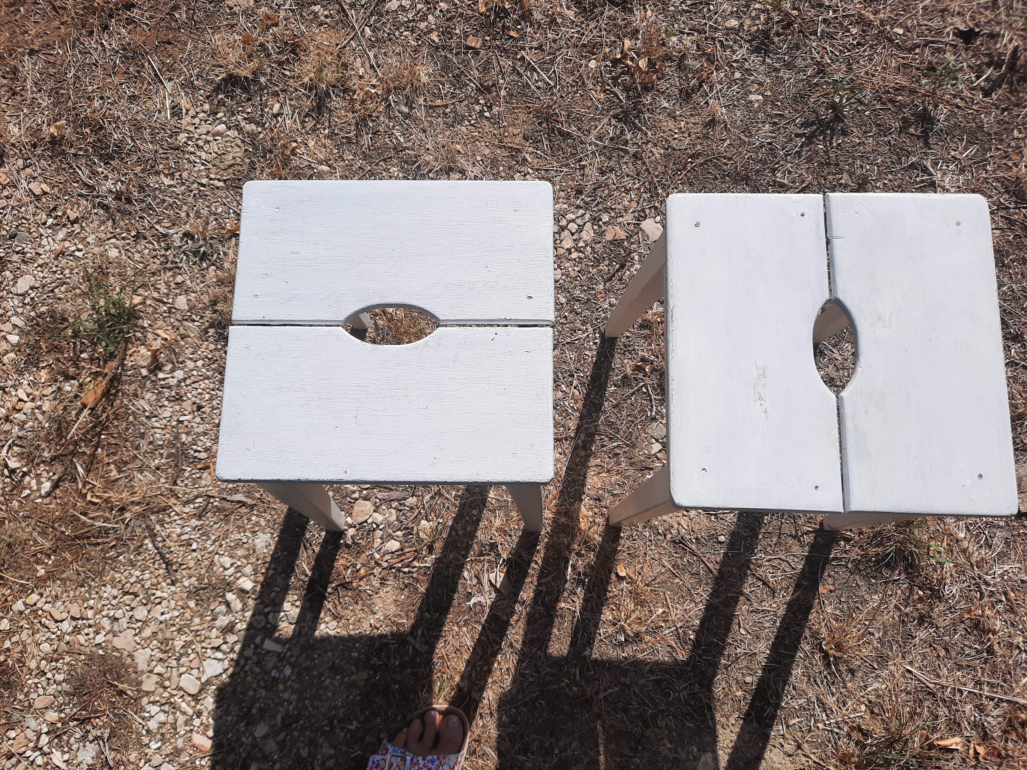 Pairs of workshop/farmhouse stools