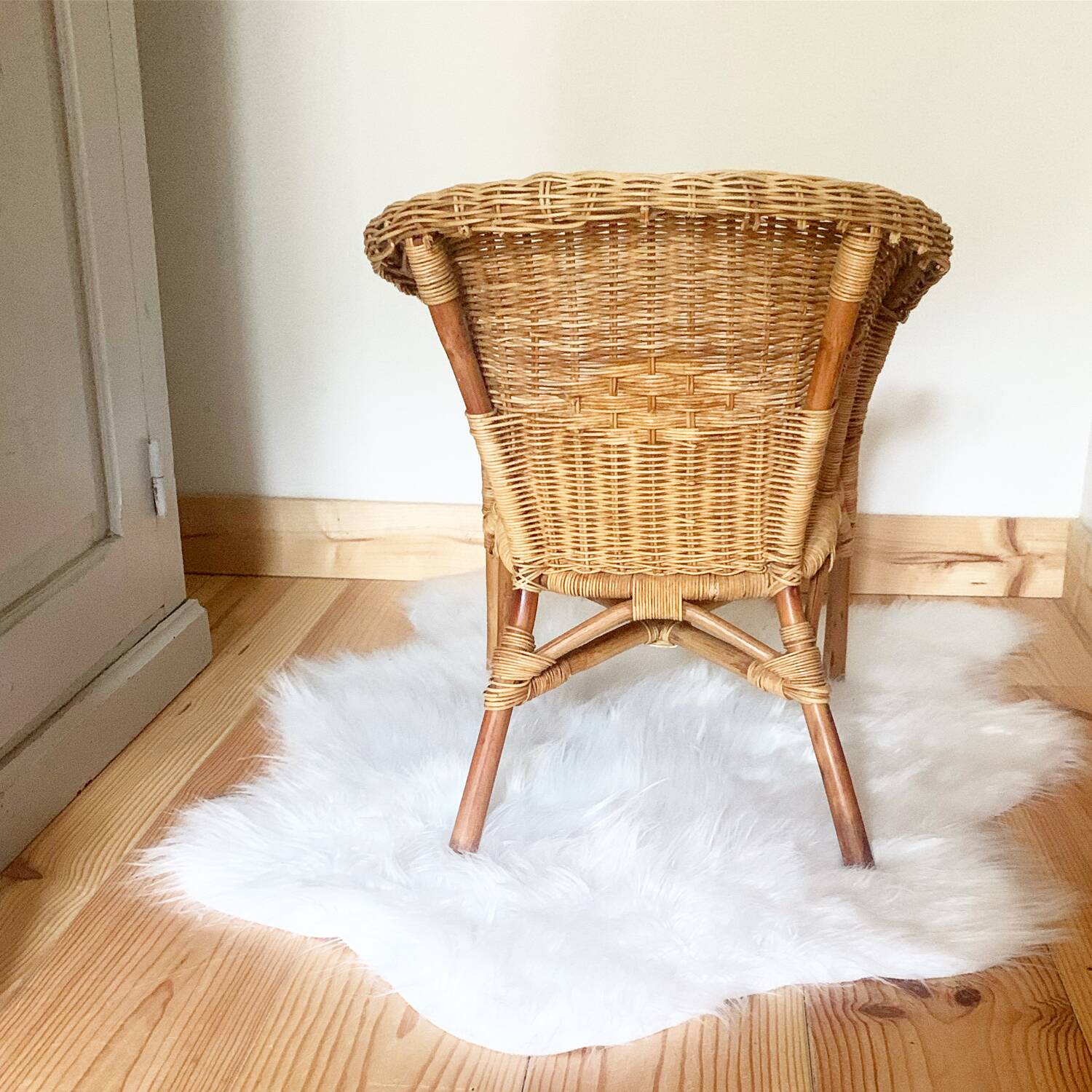 Vintage children's armchair in wicker and rattan