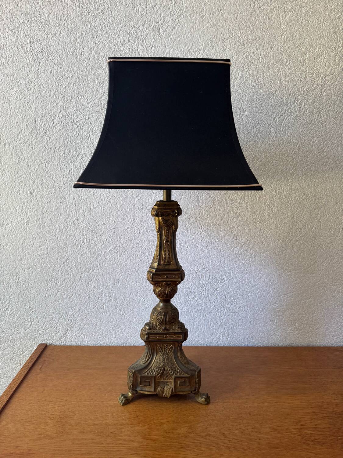 Antique church candlestick lamp