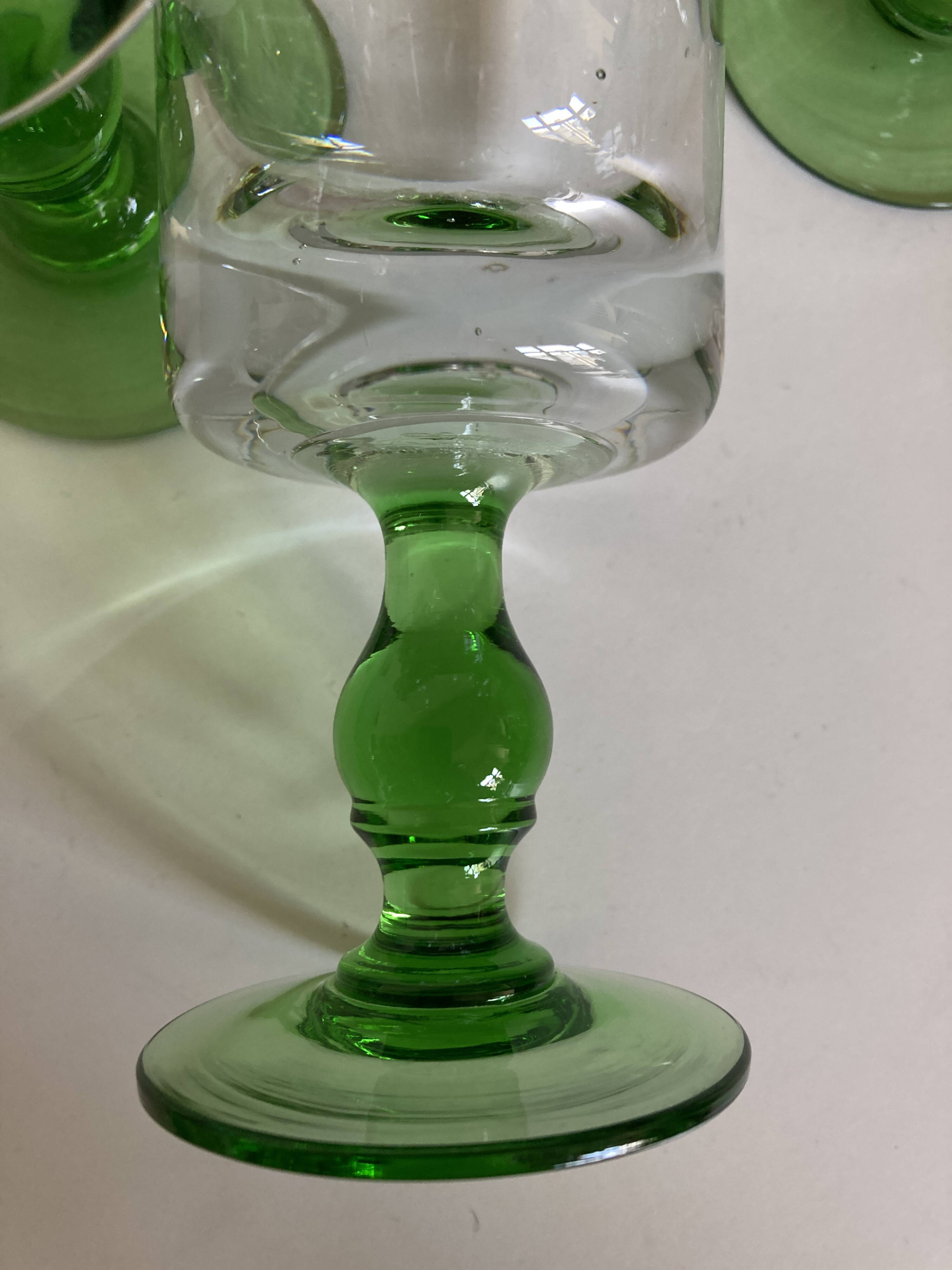 Set of 12 massive stemmed tumbler glasses 1960