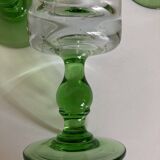 Set de 12 verres gobelets massifs à pied 1960