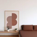 Painting 50x70 "Riad" terracotta signed Eawy