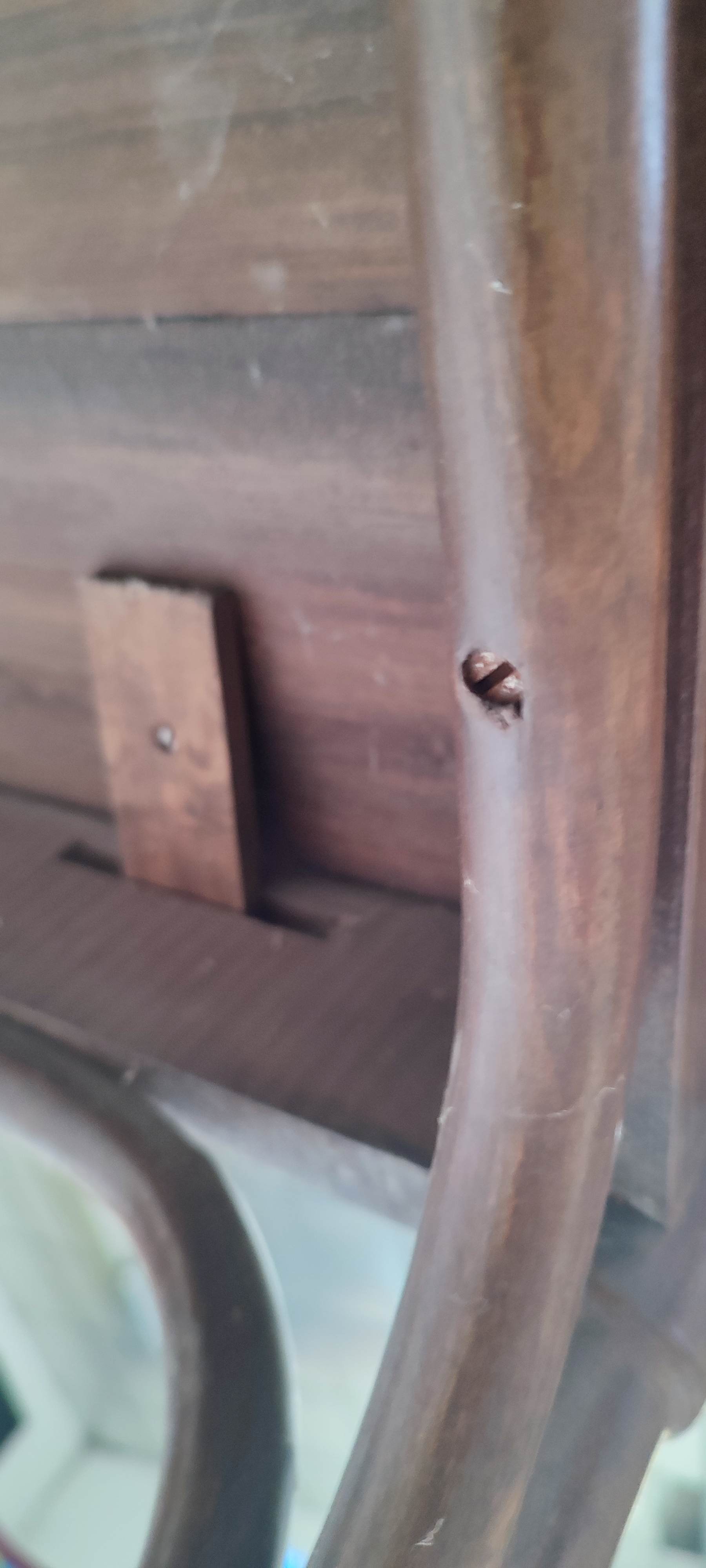 Curved wood bistro table