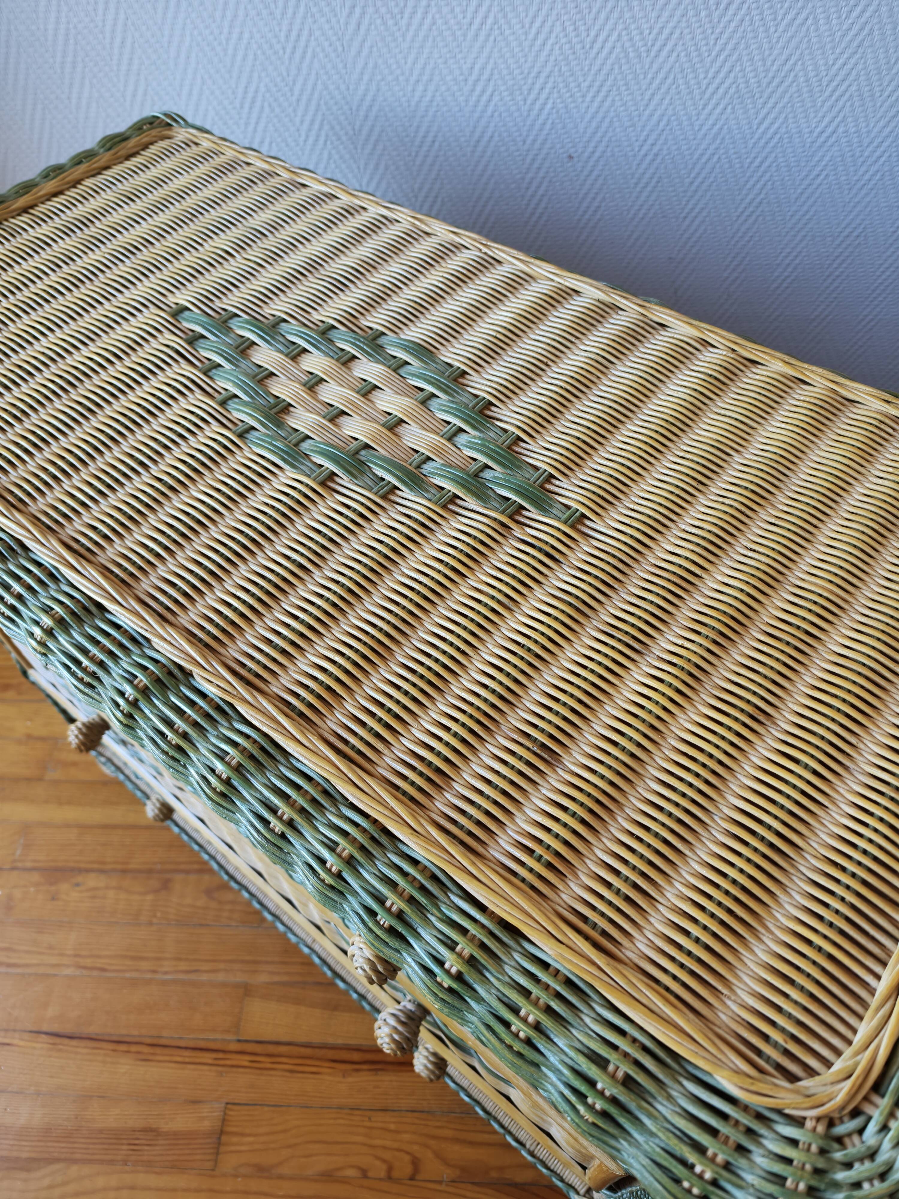 Rattan and wicker commode from the 70s – 80s