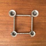 Brutalist sculptural cast aluminium candlestick Danish