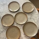 Series of 6 vintage stoneware plates