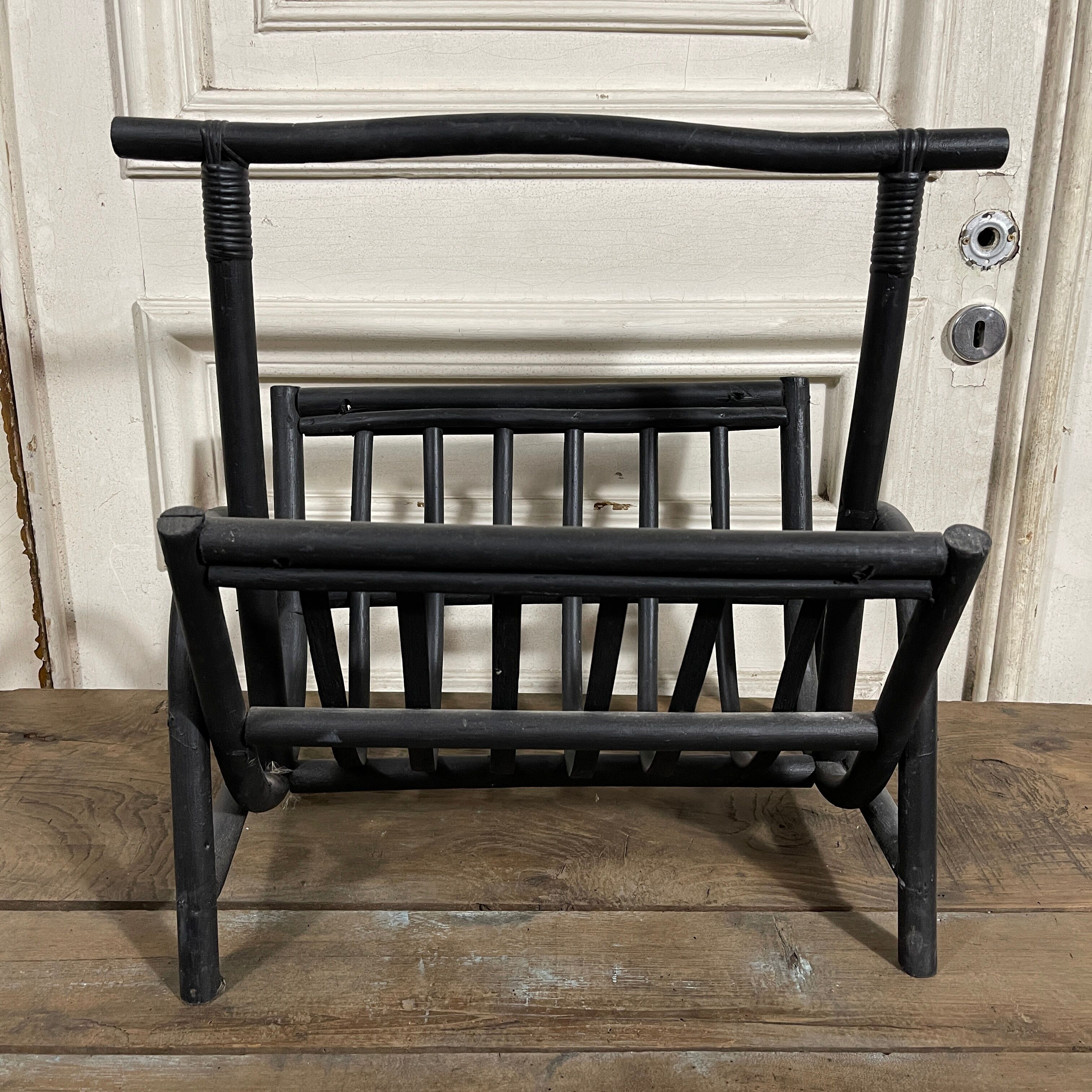 Rattan newspaper holder