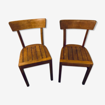 Paire de chaises bistrot des années 1950