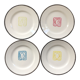 Set of 4 plates with oak leaf decoration