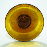 Yellow glass candlestick with bubble details