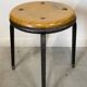 Vintage industrial stool in wood and metal